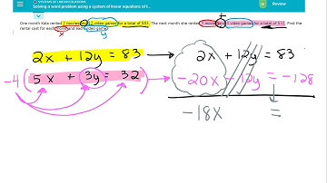 solving a word problem using a system of linear equations of the form Ax+By=C