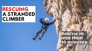 How to Rescue a Stranded Climber | Belay take over and pick off technique in less than 10 minutes