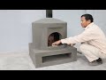 Pizza oven made of red brick and cement