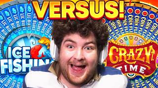 ICE FISHING VS CRAZY TIME... WHICH ONE GOES CRAZY?!