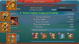 2BILLION MIGHT MYTHIC CHAMP VS MY TITAN MYTHIC REINFTRAP! - BLACKWINGED! - Lords Mobile