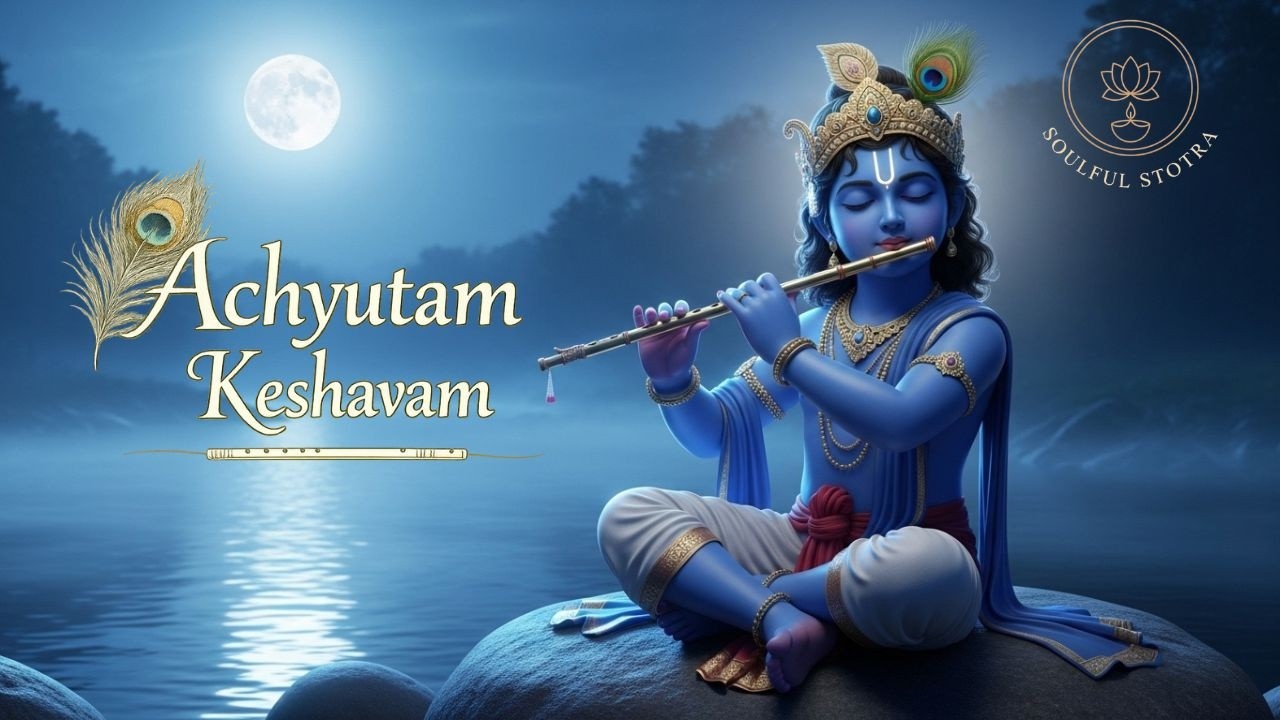 Achyutam Keshavam Krishna Damodaram | Beautiful Krishna Bhajan | Peaceful Devotional Song