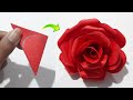 How to make paper rose easy  beautiful paper rose flower making idea  diy paper rose flower