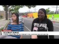 Community project with art, graffiti outside New Haven school