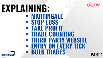 Explaining in depth How to set  Martingale, stop loss , take profit  and  trade count on deriv bot