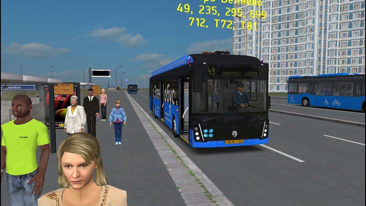 OMSI 2  Электробус ЛиАЗ-6274 маршрут 49 + голосовой информатор.
