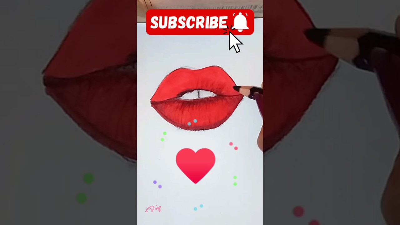 Lips drawing easy tutorial vayaral short video // 