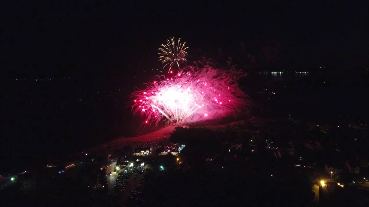 Warwick 4th July 2016 Fireworks Oakland Beach Drone View YouTube