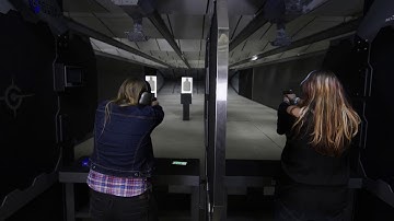 AutoTargets on indoor gun ranges. Hit sync technology.