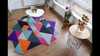 MODULAR TANGRAM DIY RUG made of CARPET TILES