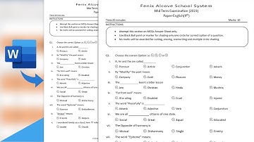 How to create MCQs Question Paper in ms word 365 | DIY Question Paper in MS Word 365