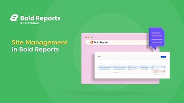 Site Management in Bold Reports