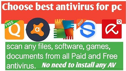 How to Choose best antivirus for pc ll Scan any files without installing AV (antivirus)