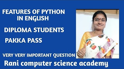 Features of python in English ||diploma and polytechnic students ||sbtet students