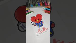 BTS Kim Taehyung BT21 Drawing 💜 #art #trending #kimtaehyung #bts #shorts #btsv #trend #painting