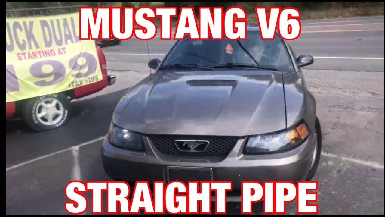 2002 Ford Mustang V6 DUAL EXHAUST w/ Flowmaster 40 series!!! - YouTube