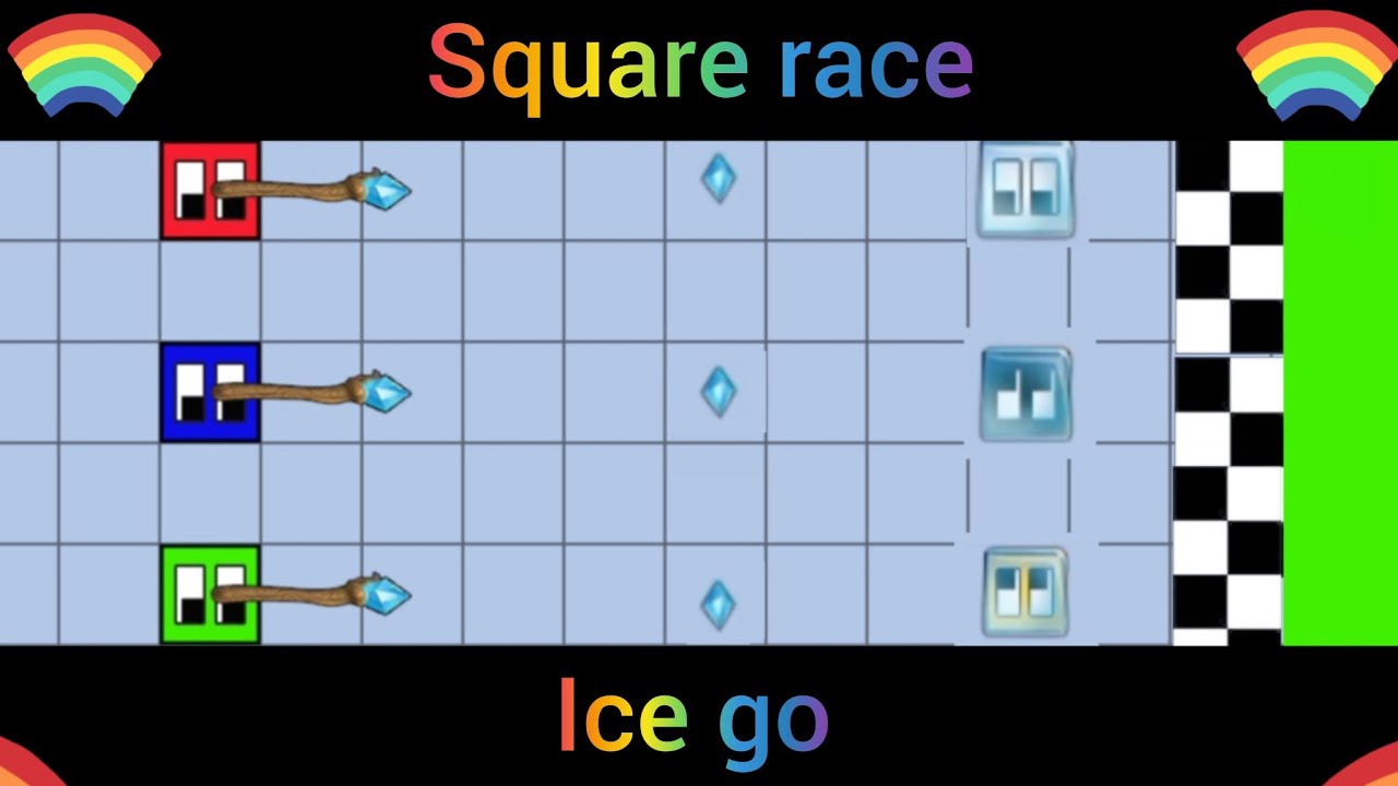 Squarerace 🟥🟦🟩🟨 (Ice and go) #square #squarerace #satisfy #satisfying #satisfaction #asmr 
