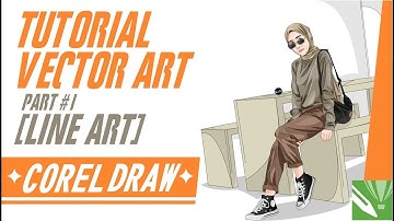 Cara Membuat Vector Art Hijab Untuk Pemula (TimeLapse) | Corel Draw | part #1 | LineArt