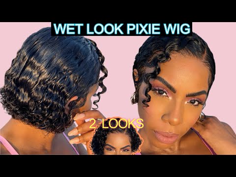 NO LACE NO CASE! LET ME SHOW YOU HOW TO STYLE THIS LOW MAINTENANCE CURLY PIXIE WIG 2 WAYS MyFirstWig