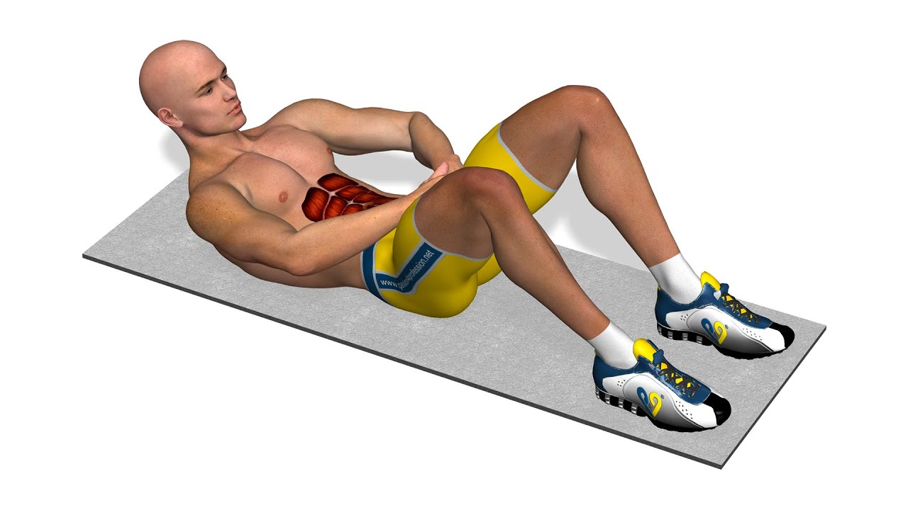 Анимация выполнения упражнения 'ножницы' на пресс