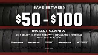 Up To $100 Instant Savings On Tires - Ends April 27 - Only At Big O Tires