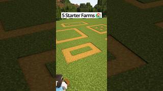 5 Easy Starter Farms🏡 #minecraft