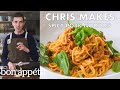 Chris Makes Spicy-Sweet Sambal Pork Noodles | From the Test Kitchen | Bon Appétit