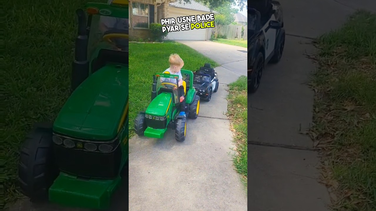 Kid's police car breaks down