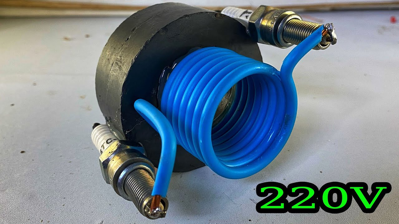 Удивительно получить бесплатное электричество напряжением 220 вольт от свечи зажигания, используя...