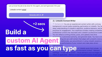 Generate a custom AI agent for any task, with AI