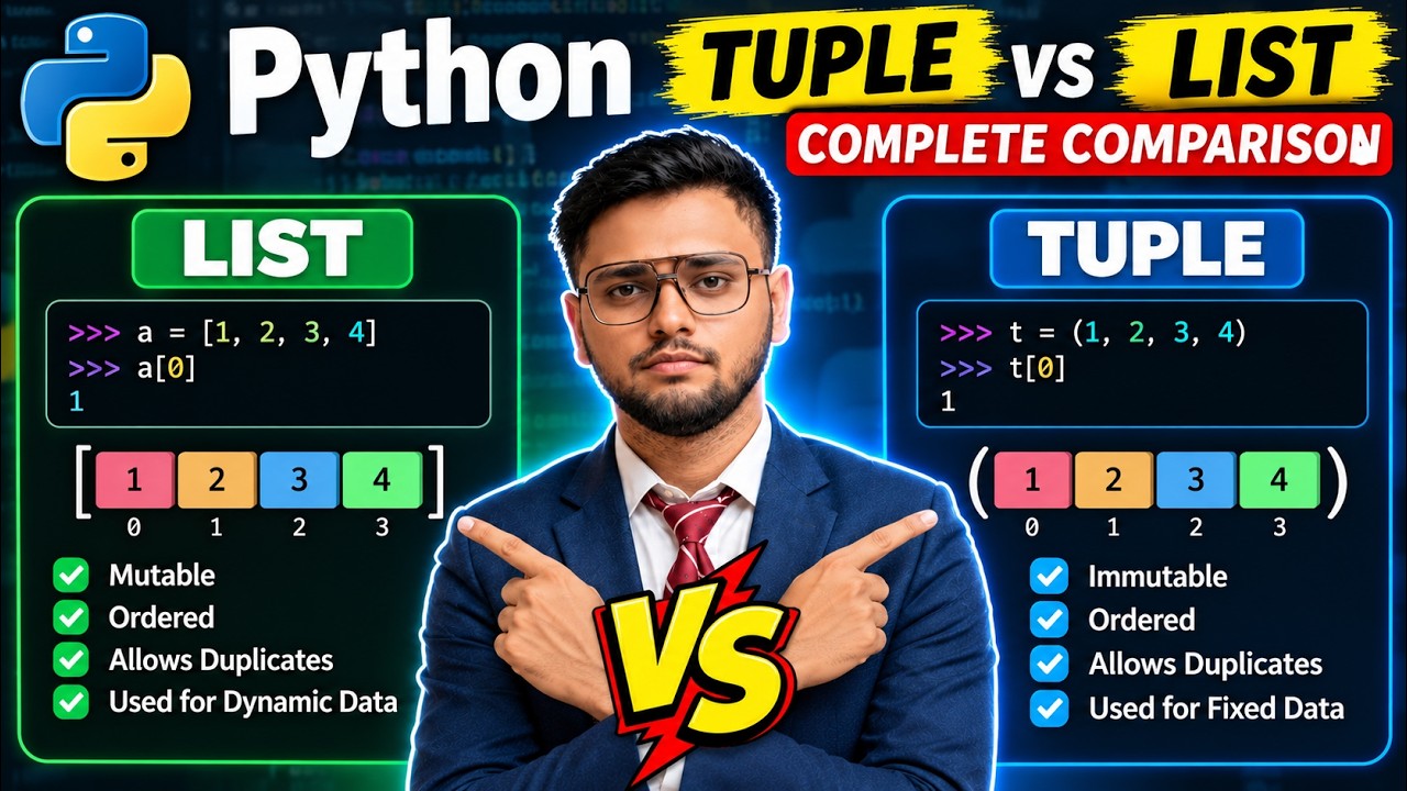 List vs Tuple in Python - YouTube