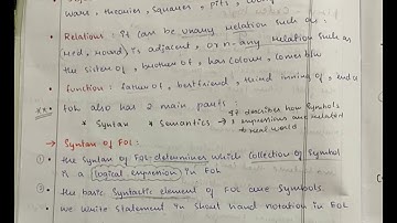“First order logic - syntax and semantics “ in AI #btech #ai #jntuh #jntuhbtechexams