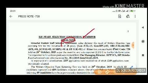 HPSSC Fitter ( Post code - 738 ) Written Result Declared Today | Held on - 20 Oct 2019 |