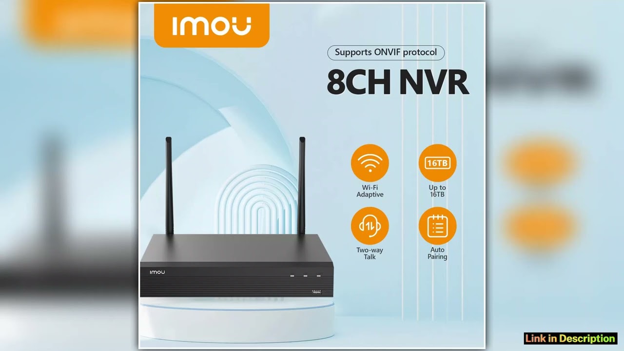 IMOU WiFi Network Security System 8CH Wireless NVR 1080P Resolution Strong Metal Shell Conforms to