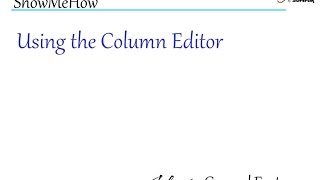 Adagio Common Features - Column Editor