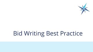 Bid Writing Best Practice