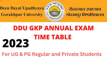 DDU GKP Annual Exam Time Table 2023 | Ddu private exam 2023 Time Table | Ddu Private Exam date