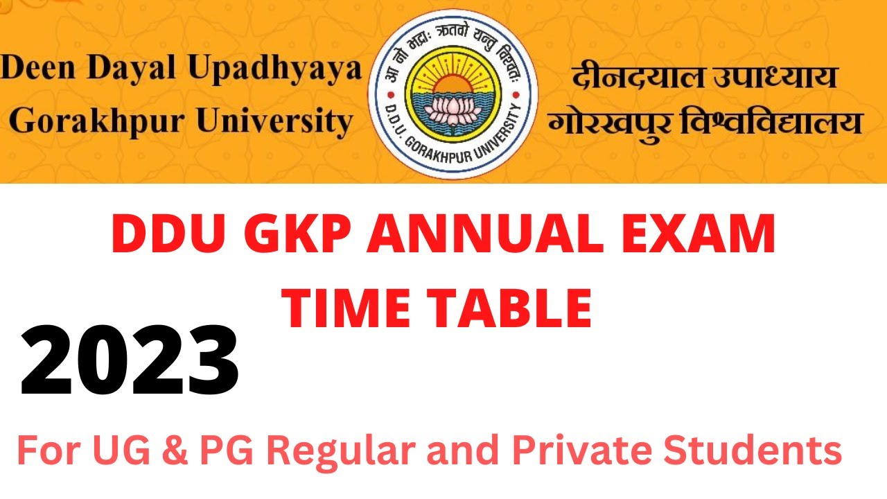 DDU GKP Annual Exam Time Table 2023 | Ddu private exam 2023 Time Table | Ddu Private Exam date