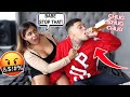 Acting Sad and Chugging A Whole Bottle In Front Of My Girlfriend! *CUTE REACTION*