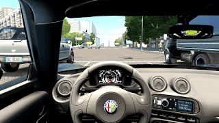 Game steerling wheel - Alfa Romeo 4C | City car driving | Fast Driving screenshot 4