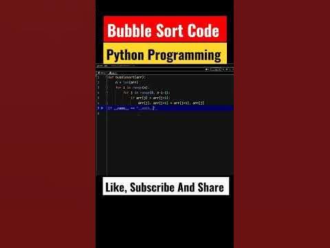 Bubble Sort Code || Python || ADA || #codding #python #code #bubblesort ...