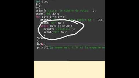 exercice 9 de la SOMME et LA MOYENNE de n notes. en python et en C.