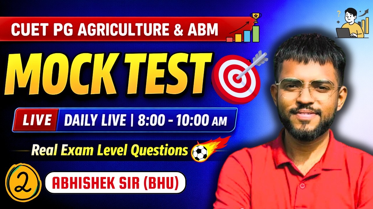 PRE CUET PG 2026 EXAM | CUET PG Agriculture & ABM Mock Test 2 | Real ...