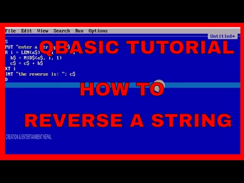QBASIC PROGRAMMING TUTORIAL- HOW TO REVERSE A STRING