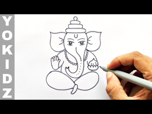 How To Draw Ganesha Step - Easy Ganesh Drawing | Ganesh tattoo, Ganesha  tattoo, Ganesha drawing