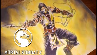 Dibujando a Scorpion | Speed Drawing Scorpion | Mortal Kombat X (Comic Style)