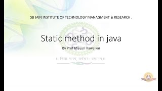 Static Method in Java Prograaming
