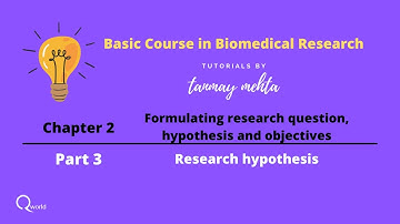 BCBR: Chapter 2 Formulating research question, hypothesis and objectives: Part 3 Research Hypothesis