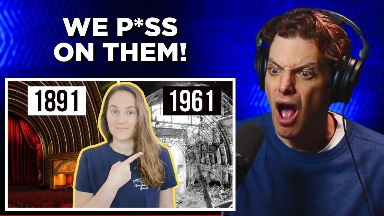 Американская реакция на шокирующее отношение к историческим зданиям в Америке по сравнению с Вели...