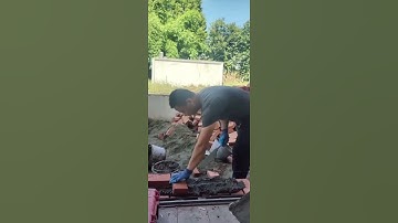 installation of red bricks in the process of building a house #construction #popular #viralshorts